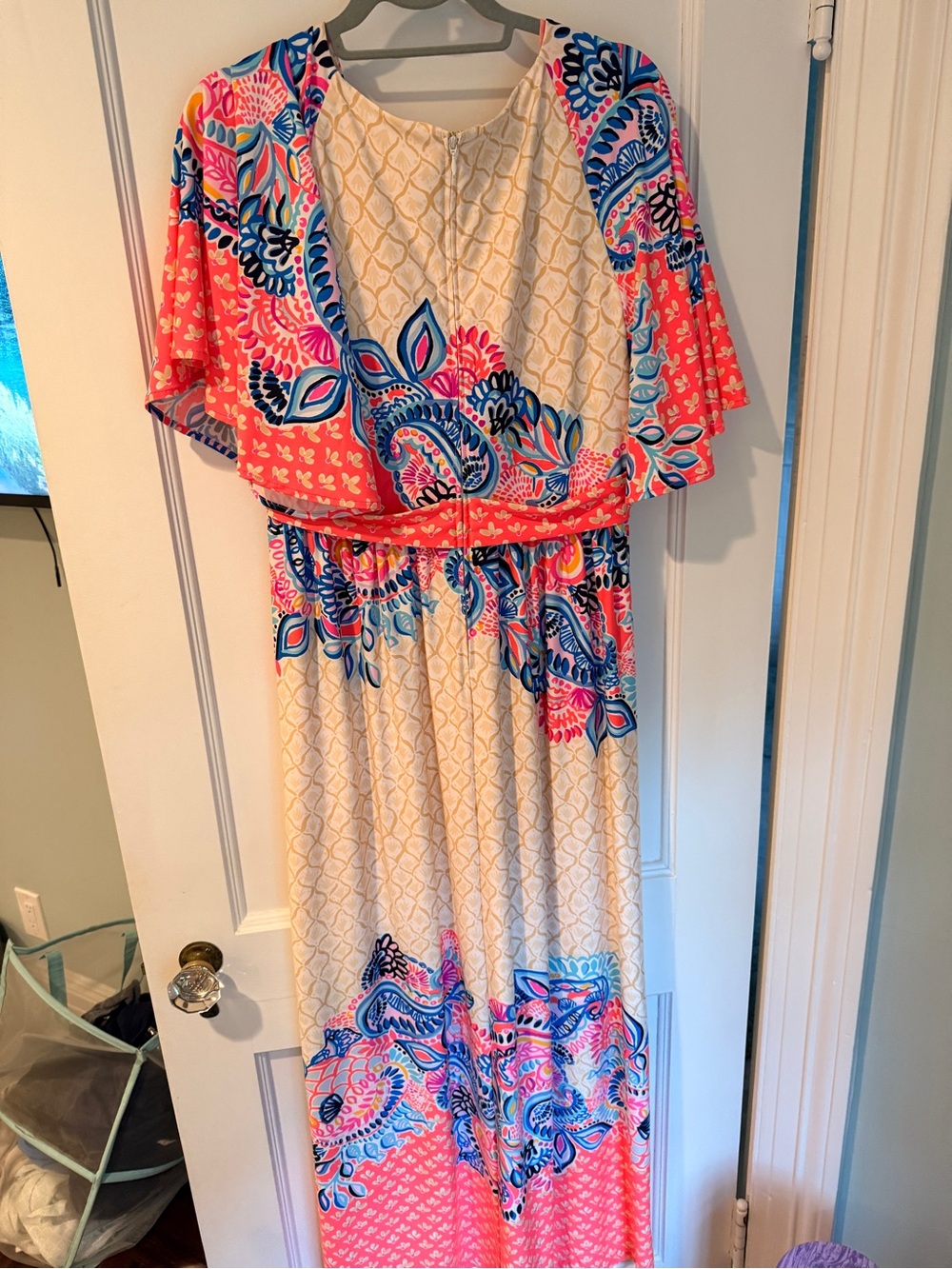 Lilly Pulitzer Mika Coral Spritz Printed V-Neck Maxi Dress - Picture 5 of 7